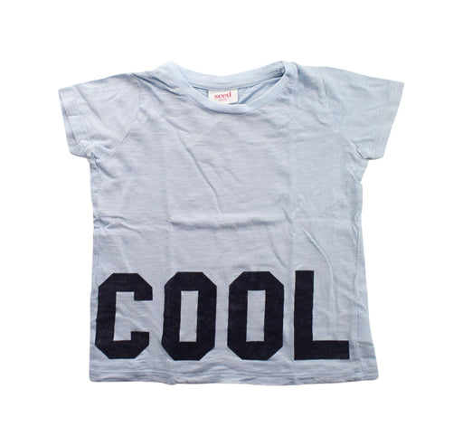 A Blue Short Sleeve T Shirts from Seed in size 3T for girl. (Front View)