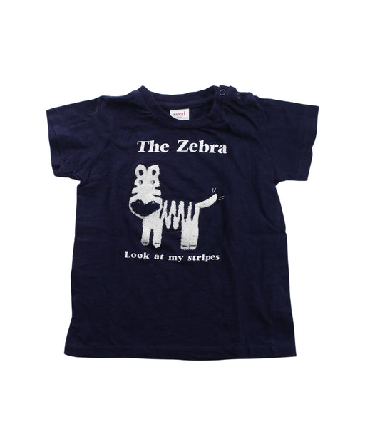 A Blue Short Sleeve T Shirts from Seed in size 12-18M for boy. (Front View)