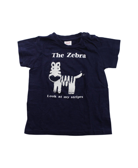 A Blue Short Sleeve T Shirts from Seed in size 12-18M for boy. (Front View)