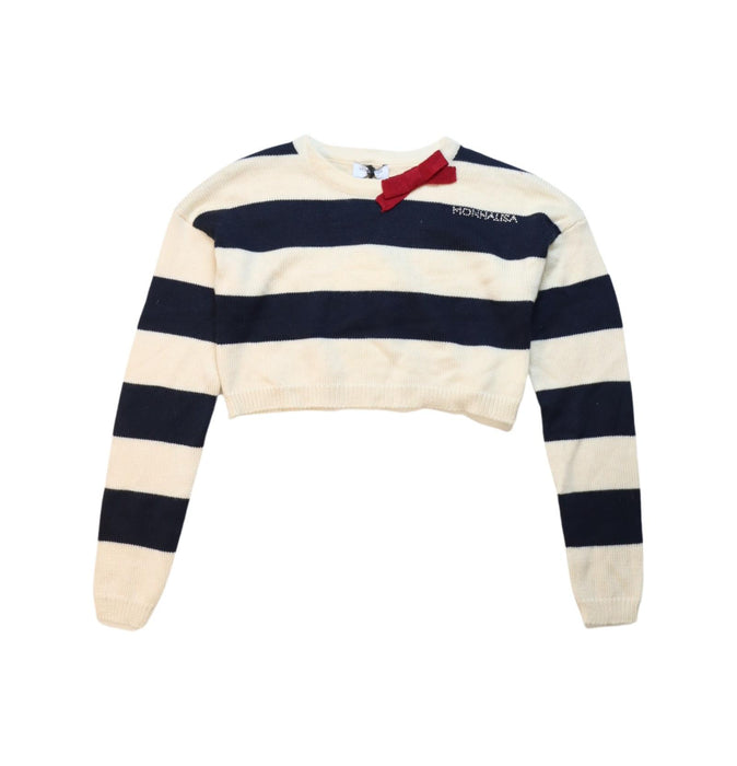 A White Knit Sweaters from Monnalisa in size 8Y for girl. (Front View)