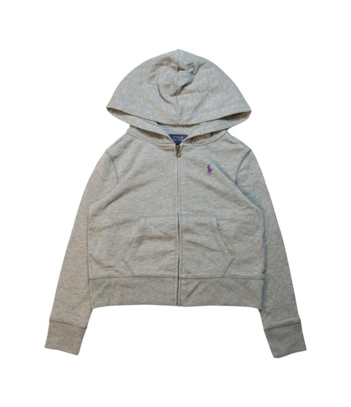 A Grey Zippered Sweatshirts from Polo Ralph Lauren in size 8Y for neutral. (Front View)