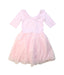 A Pink Short Sleeve Dresses from Seed in size 6T for girl. (Back View)