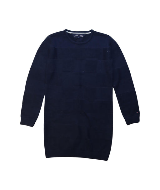 A Navy Sweater Dresses from Tommy Hilfiger in size 8Y for girl. (Front View)