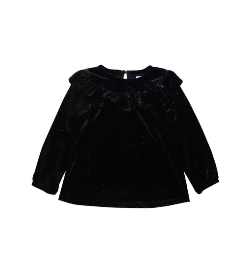 A Black Long Sleeve Tops from Crewcuts in size 6T for girl. (Front View)