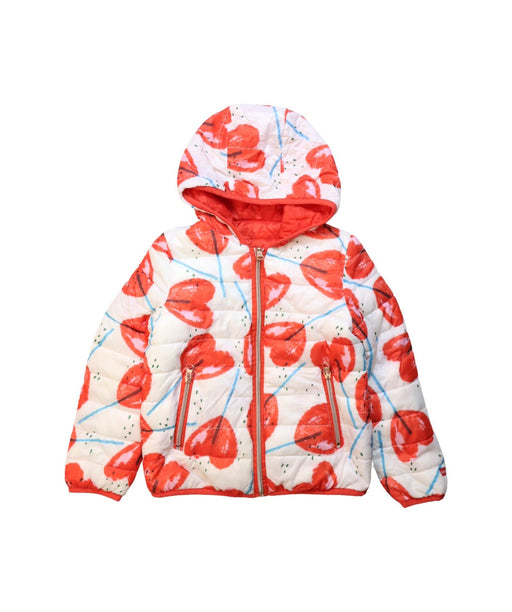 A Orange Puffer/Quilted Jackets from Catimini in size 6T for girl. (Front View)