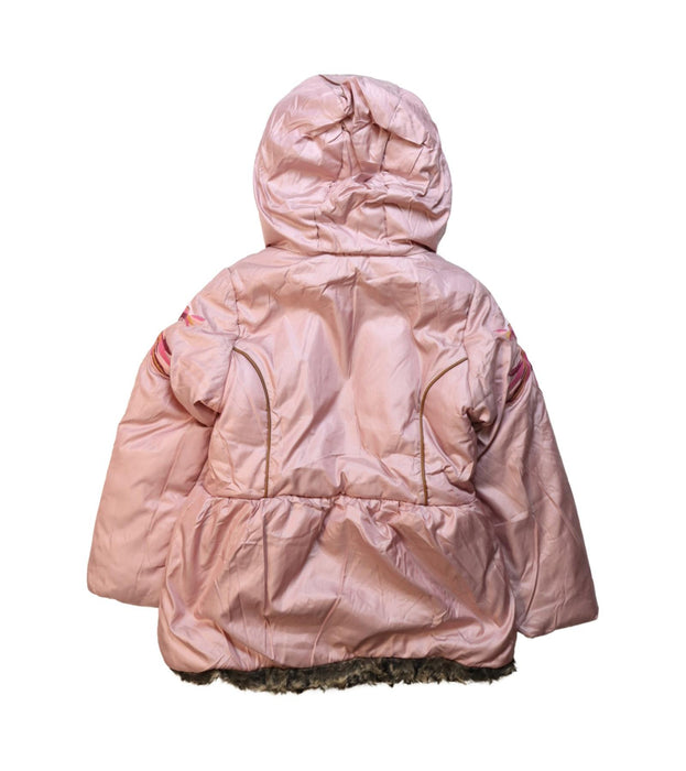 A Pink Puffer/Quilted Jackets from Catimini in size 6T for girl. (Back View)