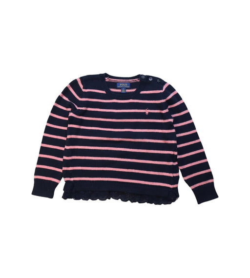 A Pink Long Sleeve Tops from Polo Ralph Lauren in size 6T for girl. (Front View)