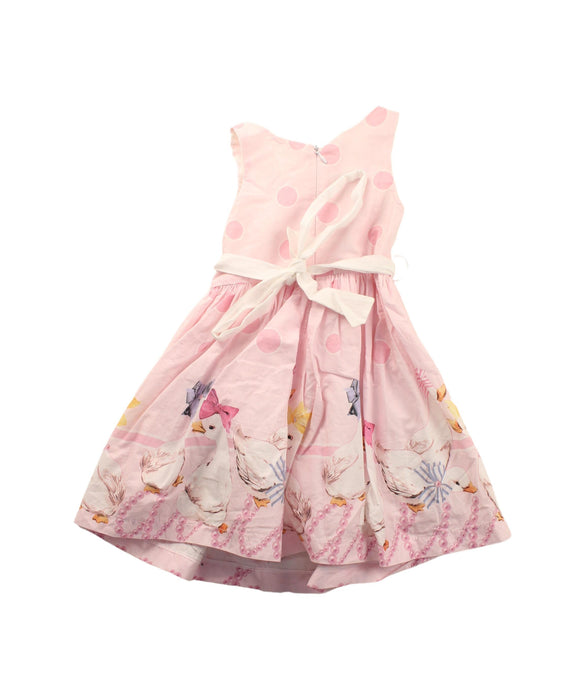 A Pink Sleeveless Dresses from Balloon Chic in size 2T for girl. (Back View)