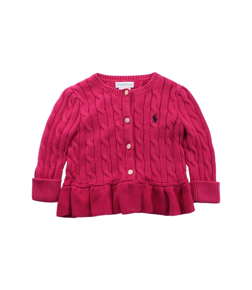 A Pink Cardigans from Ralph Lauren in size 6-12M for girl. (Front View)