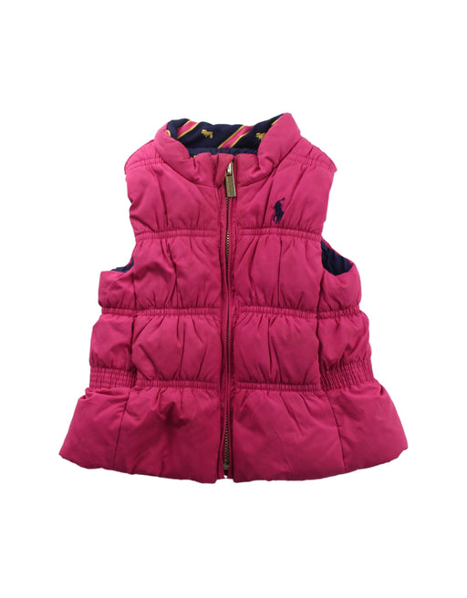 A Blue Outerwear Vests from Ralph Lauren in size 6-12M for girl. (Front View)