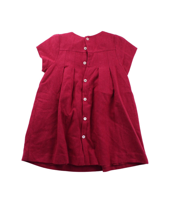 A Red Short Sleeve Dresses from Jacadi in size 3T for girl. (Back View)