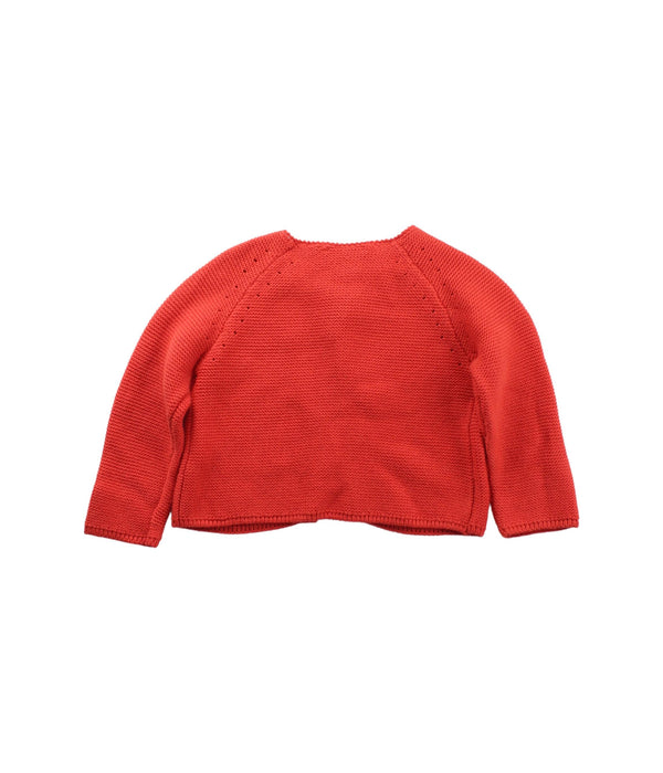 A Red Cardigans from Jacadi in size 6-12M for girl. (Back View)