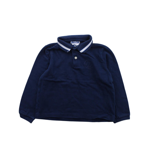 A Blue Long Sleeve Polos from Jacadi in size 4T for boy. (Front View)