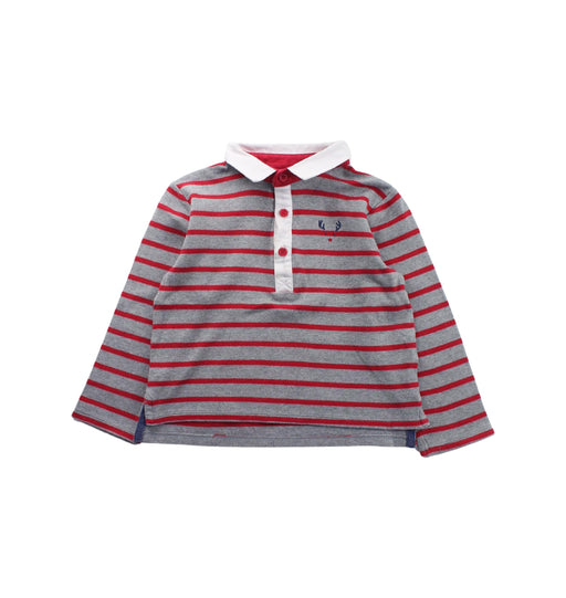 A Grey Long Sleeve Polos from The Little White Company in size 3T for boy. (Front View)