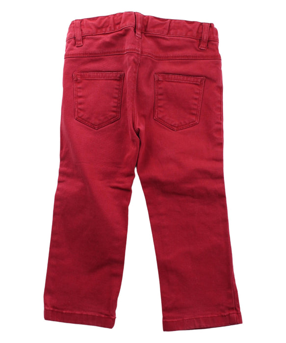 A Red Casual Pants from Petit Bateau in size 2T for girl. (Back View)