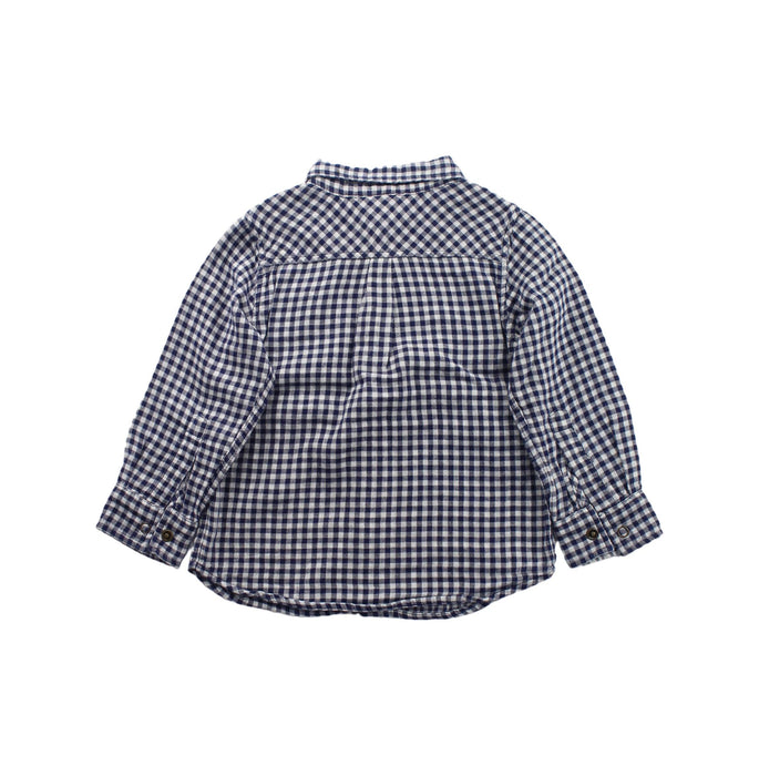 A Blue Long Sleeve Shirts from Petit Bateau in size 3T for boy. (Back View)