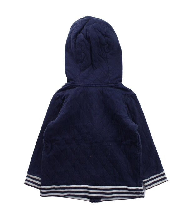 A Blue Zippered Sweatshirts from Seed in size 3T for girl. (Back View)