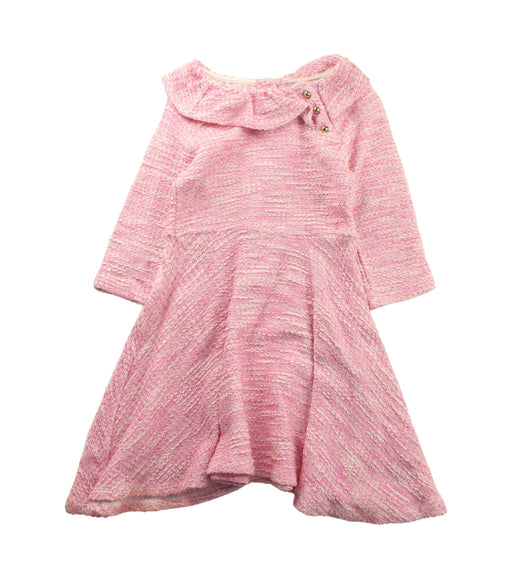 A Pink Long Sleeve Dresses from Janie & Jack in size 5T for girl. (Front View)