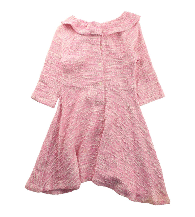 A Pink Long Sleeve Dresses from Janie & Jack in size 5T for girl. (Back View)