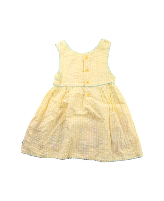 A Yellow Sleeveless Dresses from Jojo Maman Bébé in size 6-12M for girl. (Back View)