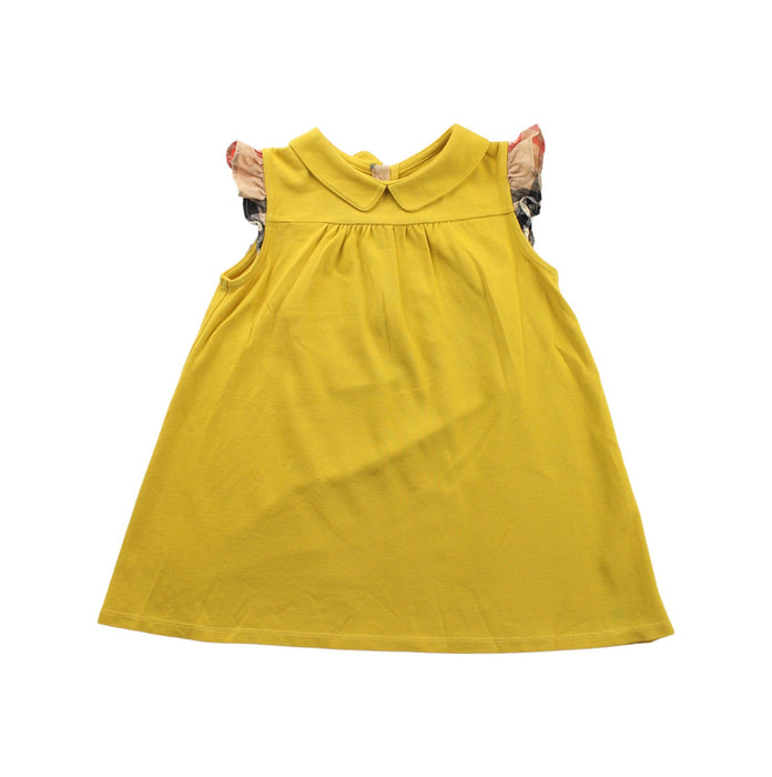 A Yellow Short Sleeve Dresses from Burberry in size 12-18M for girl. (Front View)