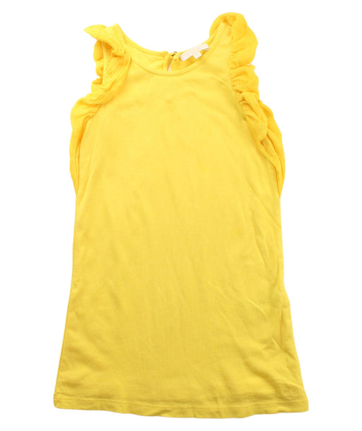 A Yellow Short Sleeve Dresses from Chloe in size 3T for girl. (Front View)