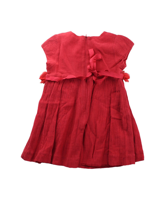 A Red Short Sleeve Dresses from Chateau de Sable in size 2T for girl. (Back View)