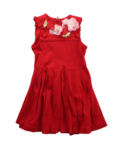 A Red Sleeveless Dresses from Nicholas & Bears in size 6-12M for girl. (Front View)