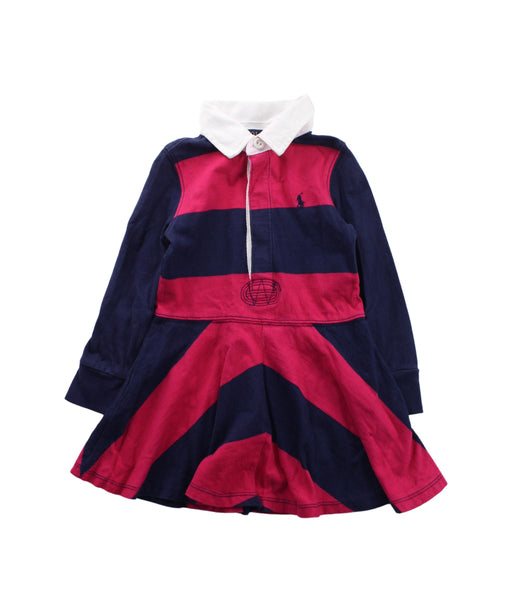 A Blue Long Sleeve Dresses from Polo Ralph Lauren in size 2T for girl. (Front View)