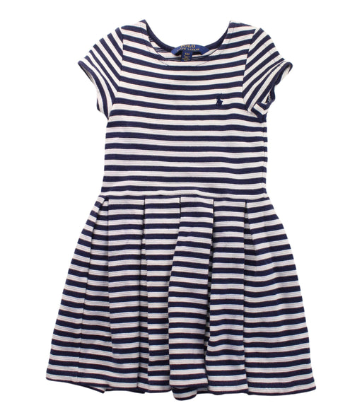 A Blue Short Sleeve Dresses from Polo Ralph Lauren in size 4T for girl. (Front View)