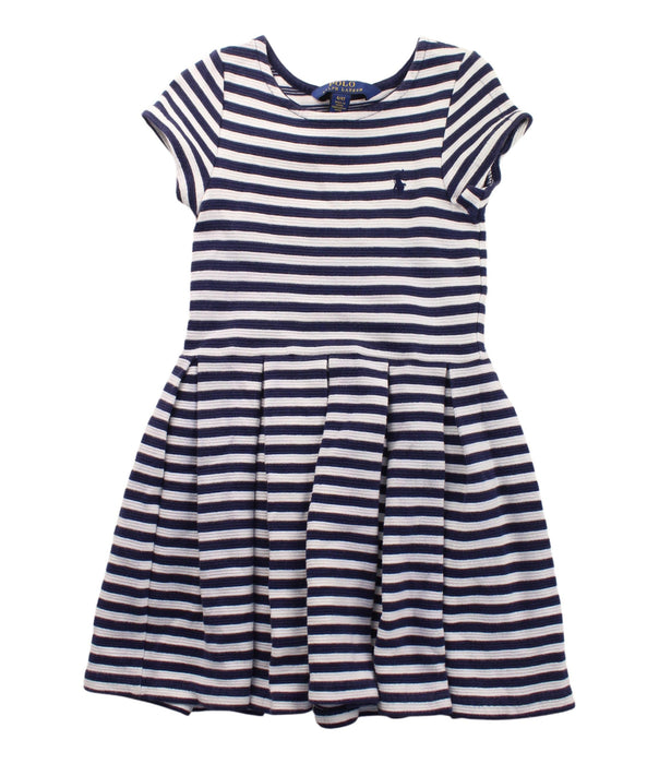 A Blue Short Sleeve Dresses from Polo Ralph Lauren in size 4T for girl. (Front View)