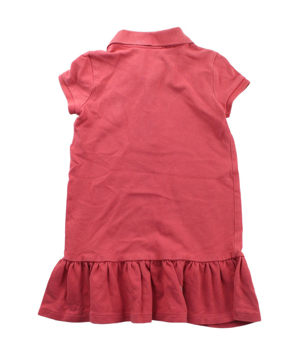 A Red Short Sleeve Dresses from Polo Ralph Lauren in size 3T for girl. (Back View)