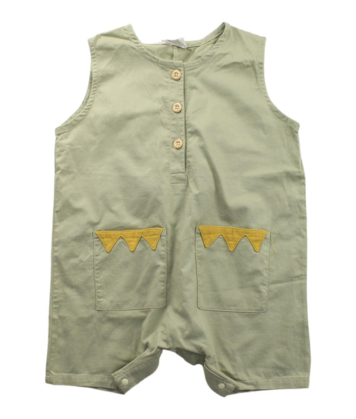 A Green Sleeveless Rompers from Mimi Mono in size 18-24M for boy. (Front View)