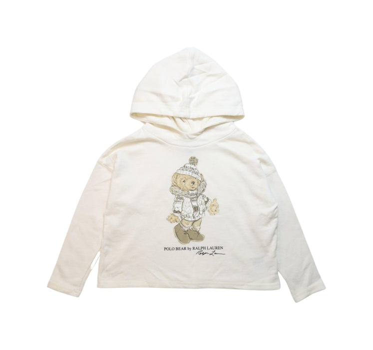A Ivory Hooded Sweatshirts from Polo Ralph Lauren in size 5T for neutral. (Front View)