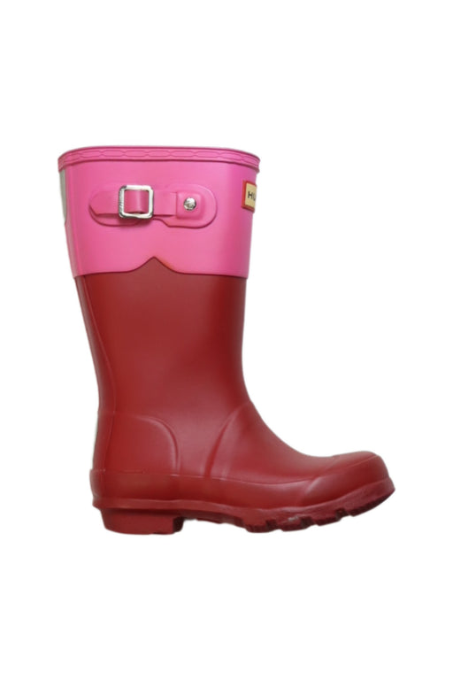 A Pink Rain Boots from Hunter in size 5T for girl. (Front View)