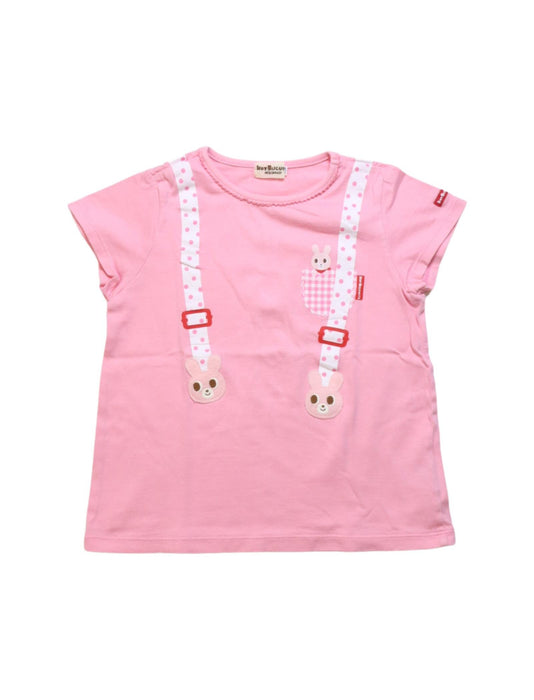 A Multicolour Short Sleeve T Shirts from Miki House in size 4T for girl. (Front View)