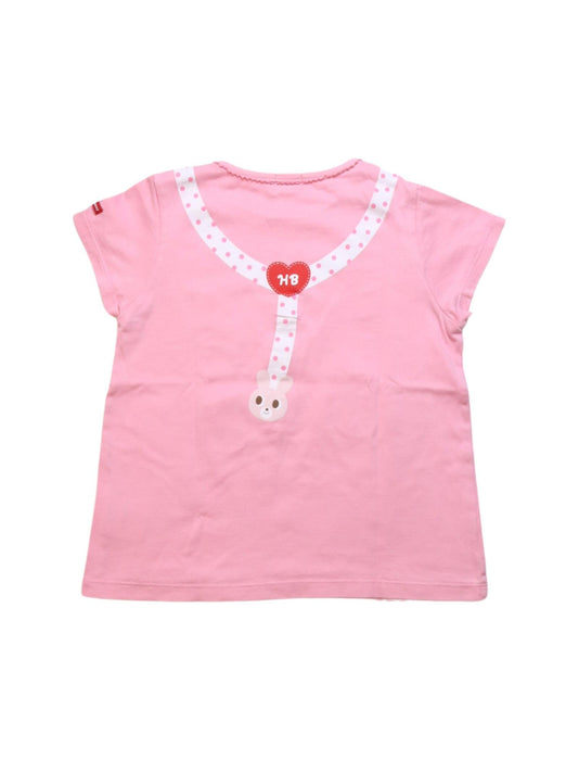 A Multicolour Short Sleeve T Shirts from Miki House in size 4T for girl. (Back View)