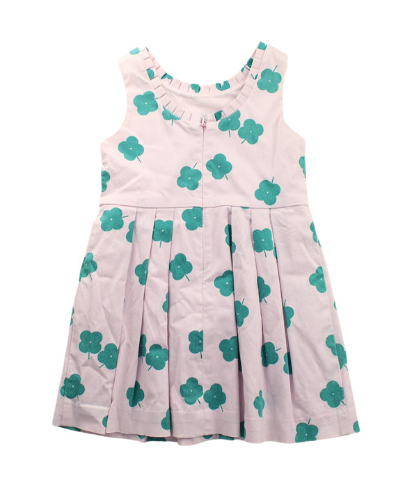 A Green Sleeveless Dresses from Jacadi in size 3T for girl. (Back View)