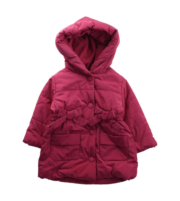 A Pink Coats from Jacadi in size 6-12M for girl. (Front View)