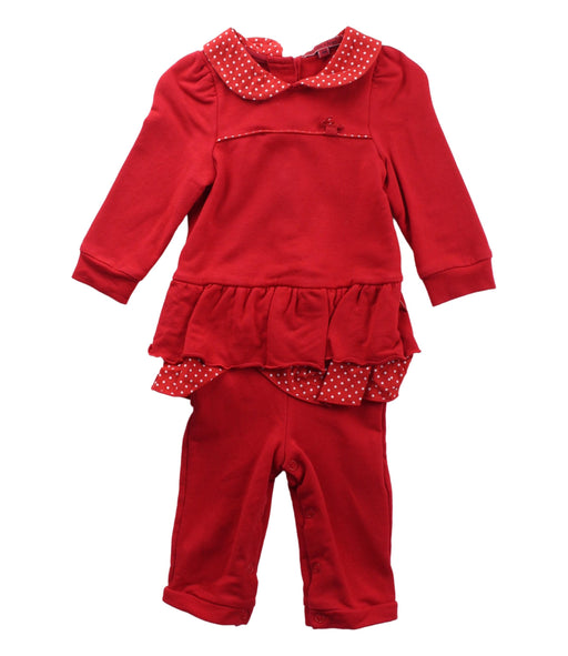 A Red Long Sleeve Jumpsuits from Nicholas & Bears in size 6-12M for girl. (Front View)
