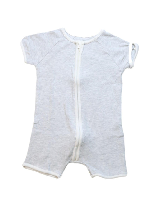 A Grey Short Sleeve Rompers from Mori in size 3-6M for boy. (Front View)