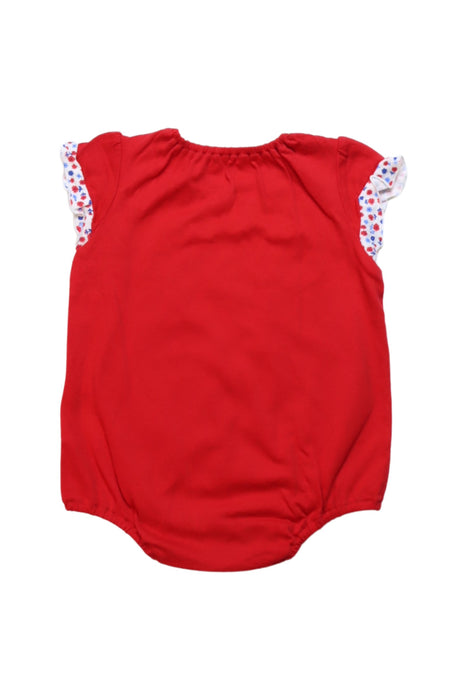 A Red Short Sleeve Bodysuits from Miki House in size 3-6M for girl. (Back View)