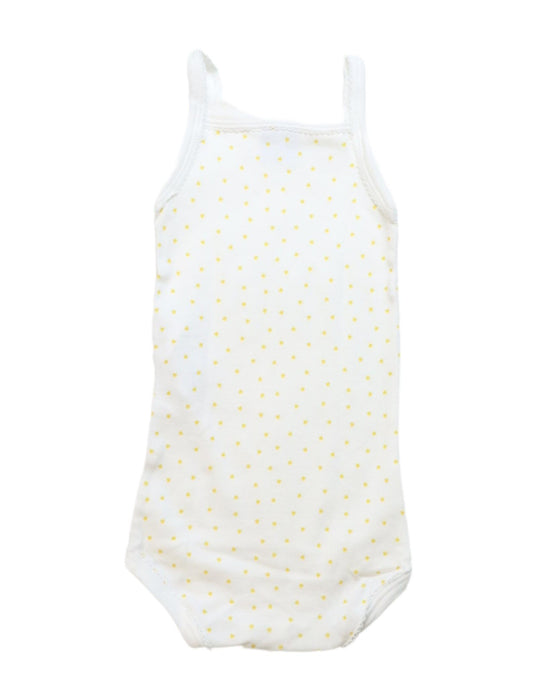 A Yellow Sleeveless Bodysuits from Petit Bateau in size 6-12M for girl. (Back View)