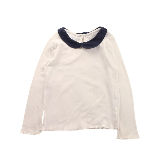 A White Long Sleeve Tops from Monoprix in size 4T for girl. (Front View)