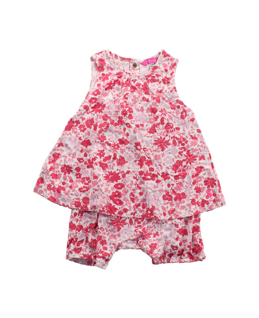 A Pink Sleeveless Rompers from Joules in size 12-18M for girl. (Front View)