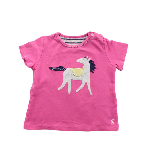 A Pink Short Sleeve T Shirts from Joules in size 12-18M for girl. (Front View)