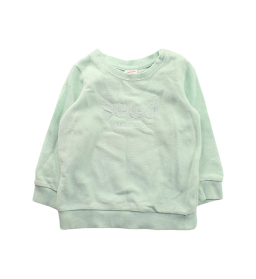 A Green Crewneck Sweatshirts from Seed in size 12-18M for neutral. (Front View)