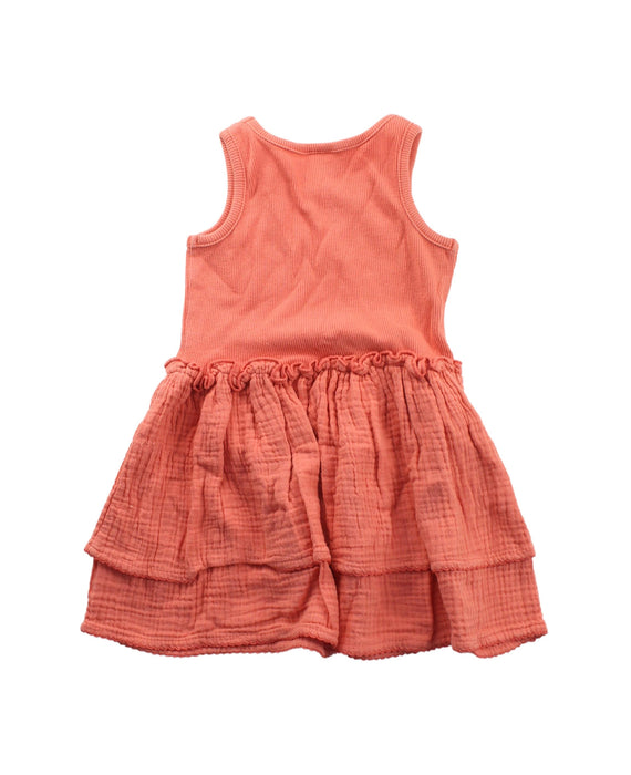 A Orange Sleeveless Dresses from Seed in size 2T for girl. (Back View)