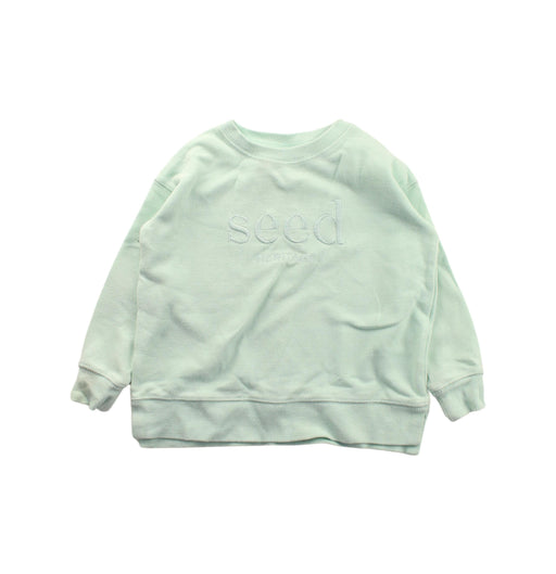 A Green Crewneck Sweatshirts from Seed in size 3T for neutral. (Front View)