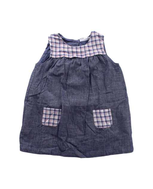 A Blue Sleeveless Dresses from The Little White Company in size 12-18M for girl. (Front View)